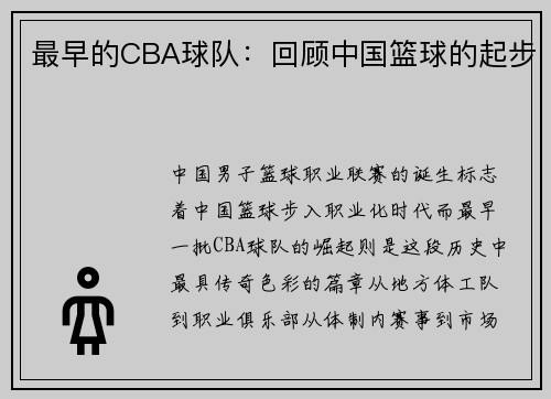 最早的CBA球队：回顾中国篮球的起步